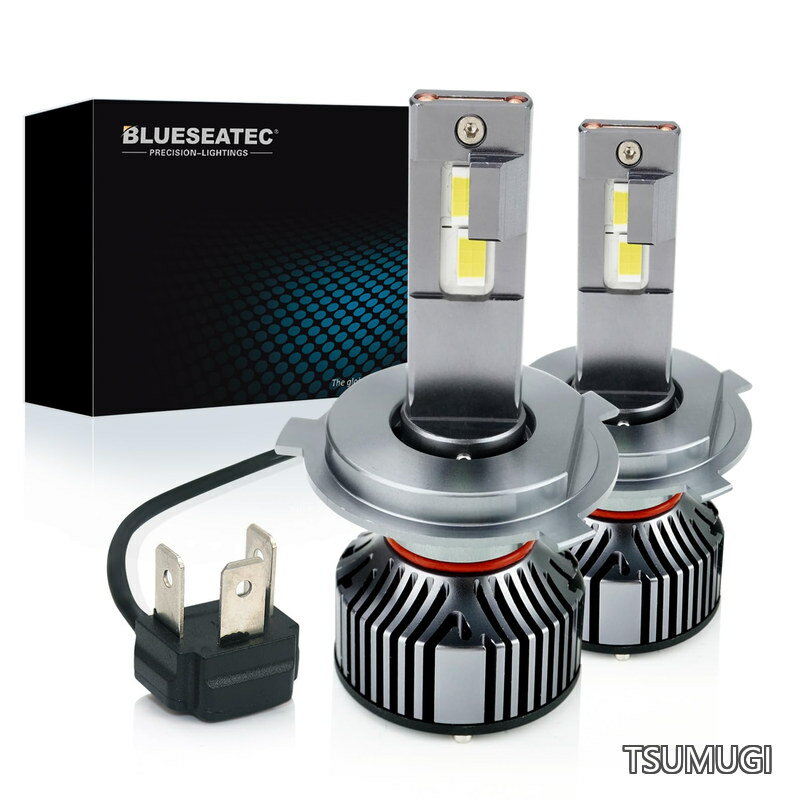 Rakuten - 【送料無料】H4 LED ヘッドライト Hi/Lo 爆光 22000LM 60W 6500K ホワイト 新車検対応 H4 LEDバルブ カットライン再現 角度調整可能 純正同サイズ ポン付け キャンセラー内蔵 12V/24V車対応(HV/EV車対応) ノイズ対策済 2個入