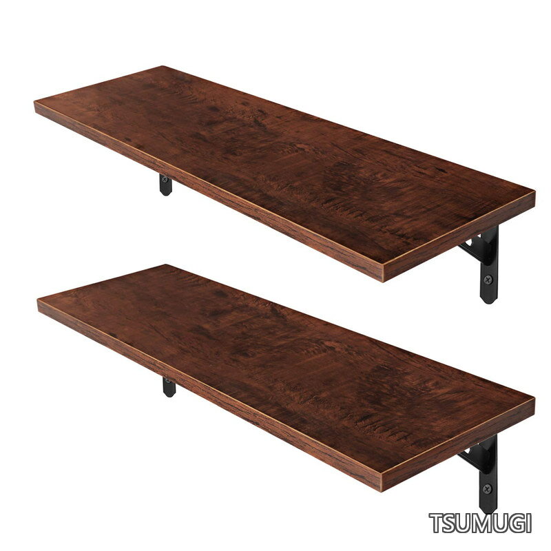 乐天商城 - 【送料無料】ウォールシェルフ 壁掛け棚 (防水 防カビ 壁 棚 ラック 幅58cm×奥行18cm) 防虫 滑らか 2個セット おしゃれ 木製 玄関/キッチン/洗面所/寝室 取り付け簡単 吊り穴 日本語取扱説明書付き 赤茶