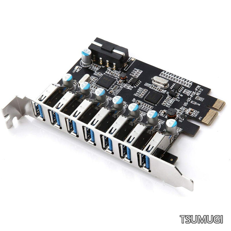 【送料無料】外部USB3.0×7ポート増設 PCI Express 1xインターフェースボード