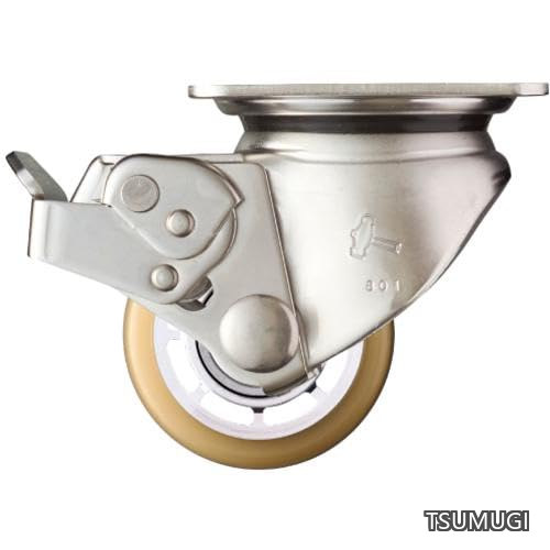 Caster) SUS 低床式 重荷重用 自在 SP付 ウレタンB車 65mm 545S0S-BAU65
