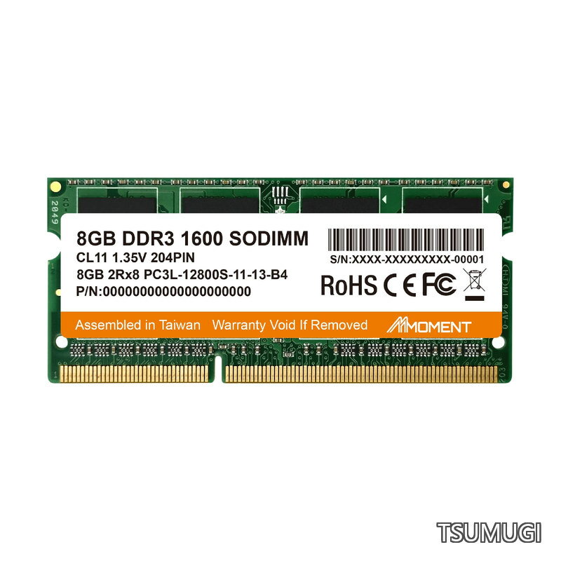【送料無料】DDR3 8GB 1600MHz SODIMM ノートPC用メモリ (CL11/1.35V/204ピン)