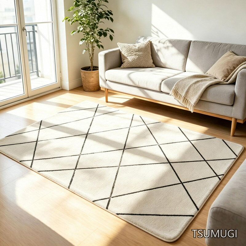 ラグ マット ラグ 北欧風 厚手 滑り止め付 絨毯 ふわふわ肌触り 200×200cm 約2.5畳 Carpesite おしゃれ ホットカーペット対応