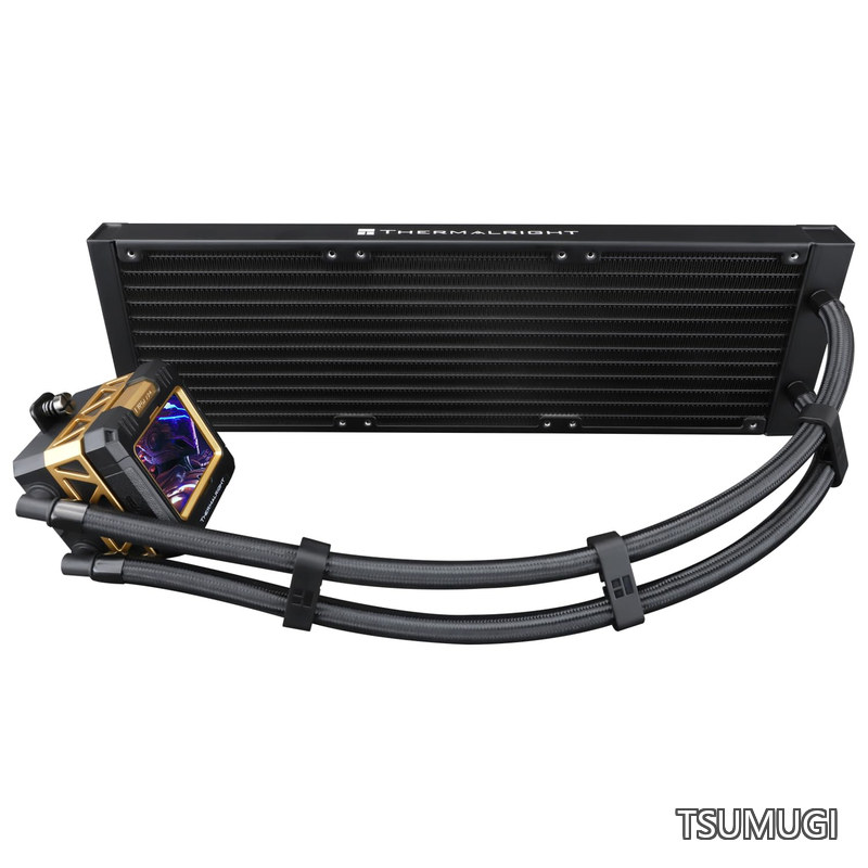 FW 360 Black-360 mm AIO CPU液体冷却器、解像度320*240のIPS LCD画面、AM 4/AM 5/Intel LGA 1700/1851、画像用の「2.4インチ」磁気吸収LCD画面-黒、CPU水冷器