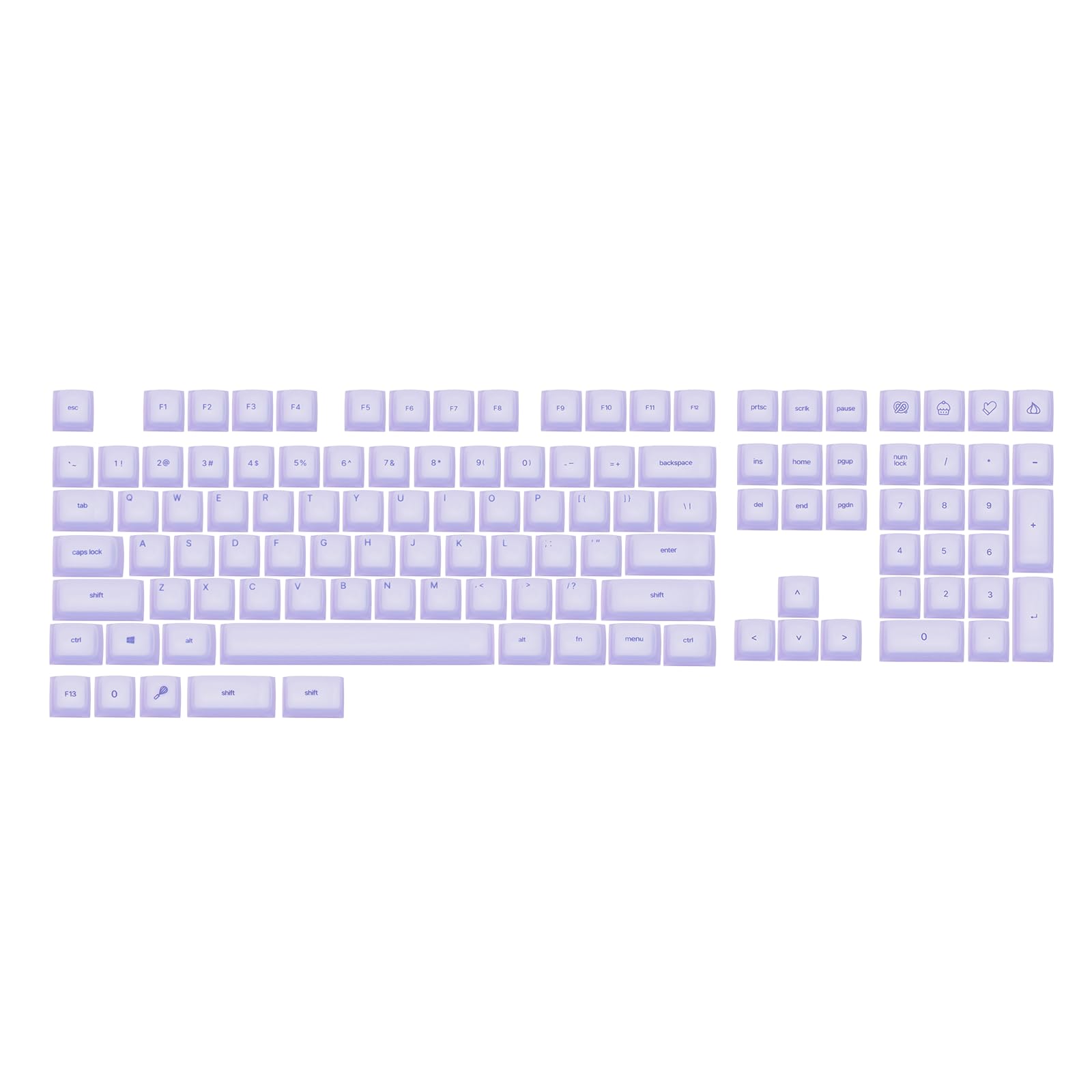 AegisSil キーキャップセット シリコン素材 Cherryプロファイル 113キー65%/75%/96%/フルサイズ Cherry MX Kailh Outemu Gateronメカニカルゲーミングキーボード用カスタムキーキャップセット (Purple)