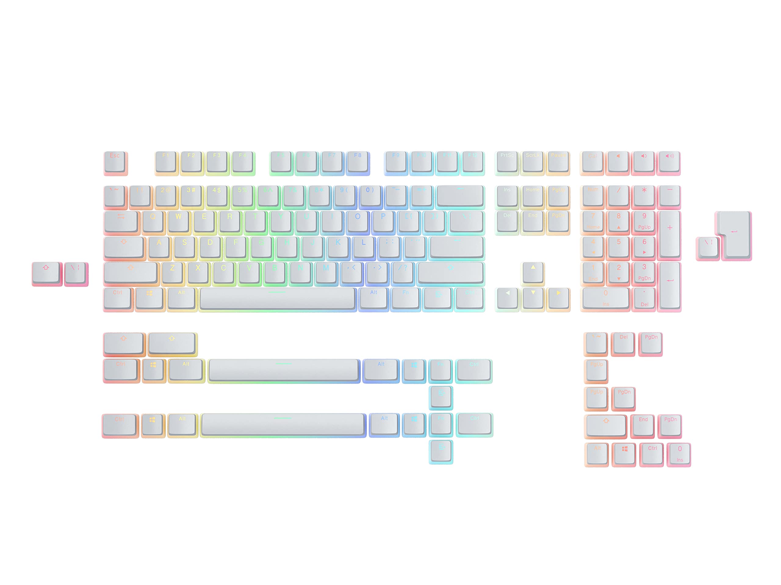 Aura Keycaps v2 - White メカニカルキーボード用 145キーキャップセット GLO-KC-AURA2-W KB684