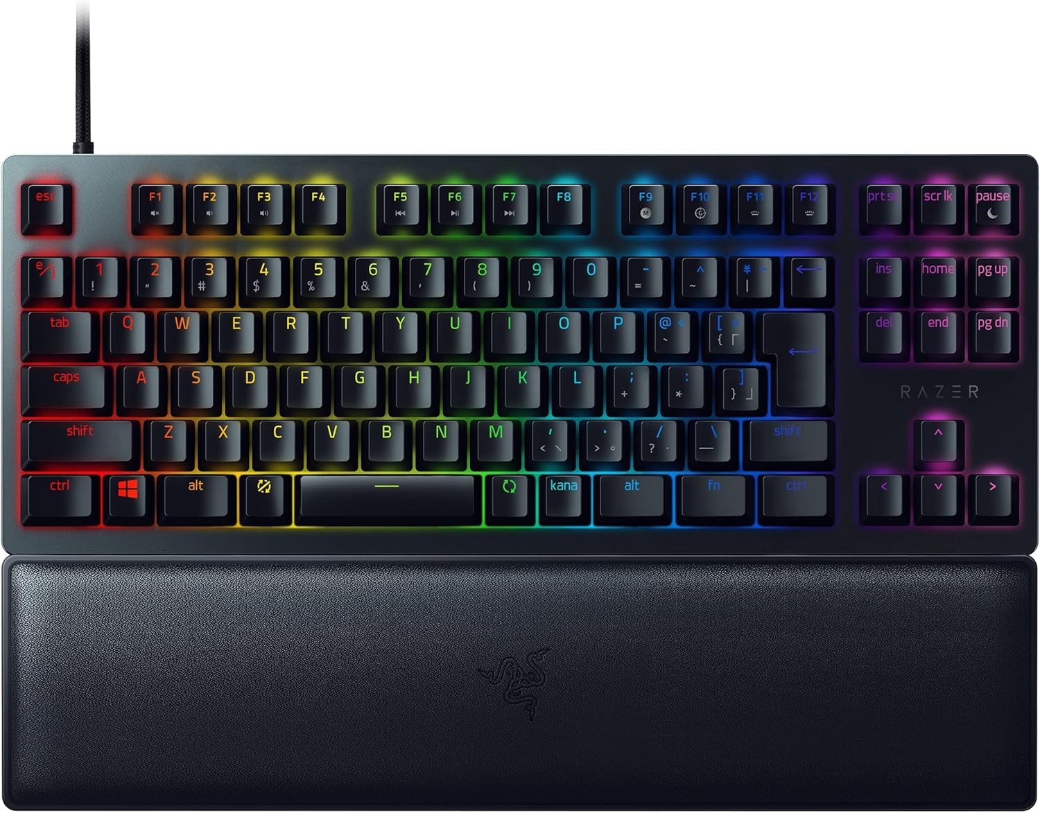 Huntsman V2 Tenkeyless JP Clicky Optical Switch 日本語 JP配列 オプティカルスイッチ クリッキー触感 静音 テンキーレス ダブルショット PBT キーキャップ リストレスト Chroma RGB RZ03-03941500-R3J1 Black 