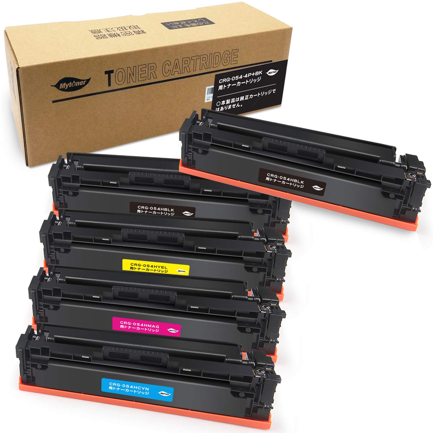 Mytoner CRG-054H 4色セット+黒1本 キヤノン 互換トナー (CRG-054HBLK*2 CRG-054HCYN CRG-054HMAG CRG-054HYEL) 大容量 対応機種:LBP621C LBP622C MF642Cdw MF644Cdw