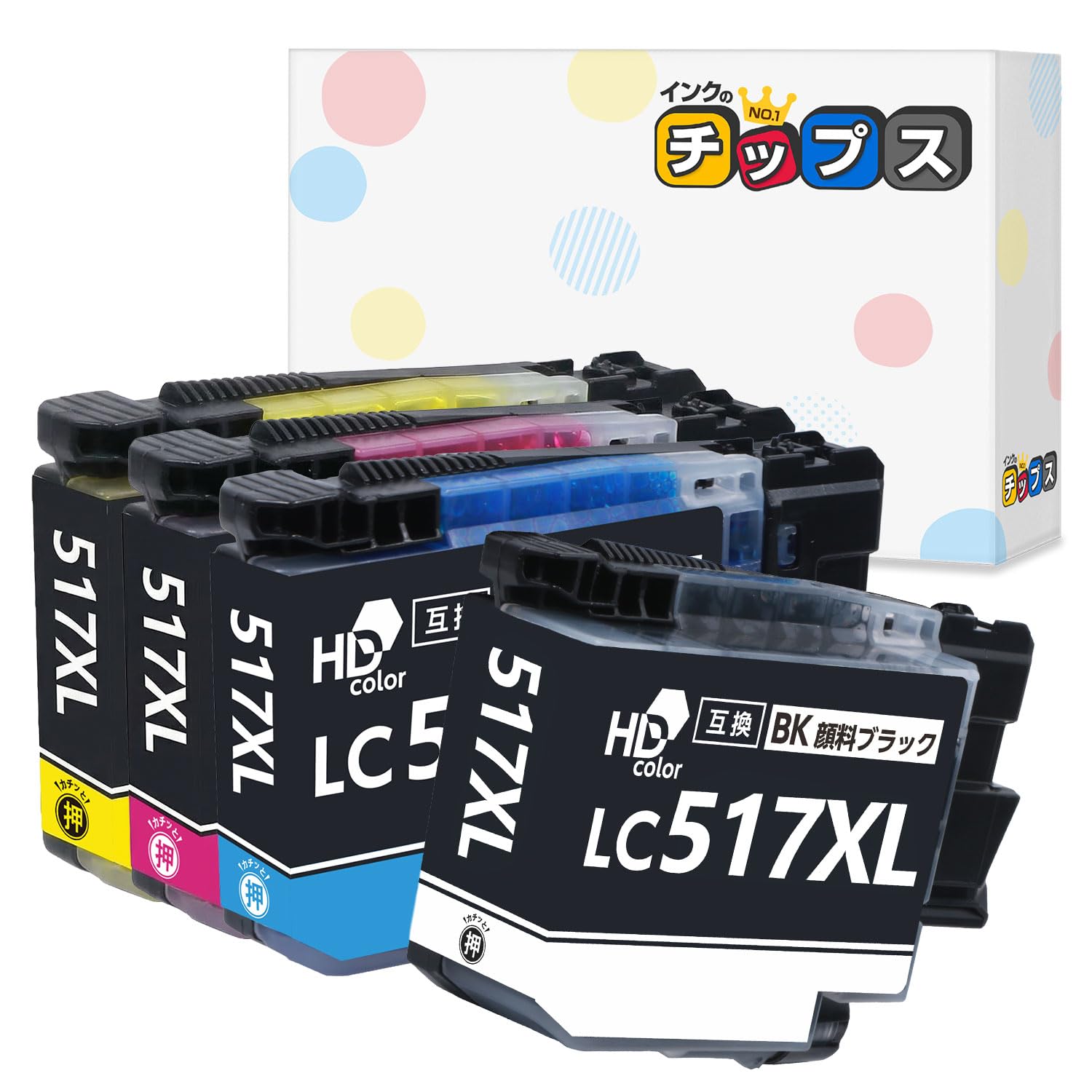 【送料無料】ブラザー (brother)用 LC517XL 互換インク 4色セッ