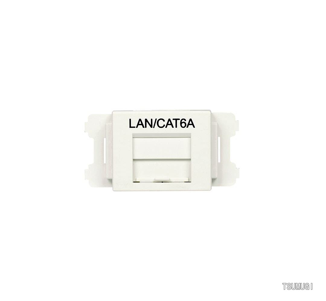 JISプレート用シャッター付きアダプタ 白 LAN・Cat6A CMAOSSP6AMW-X