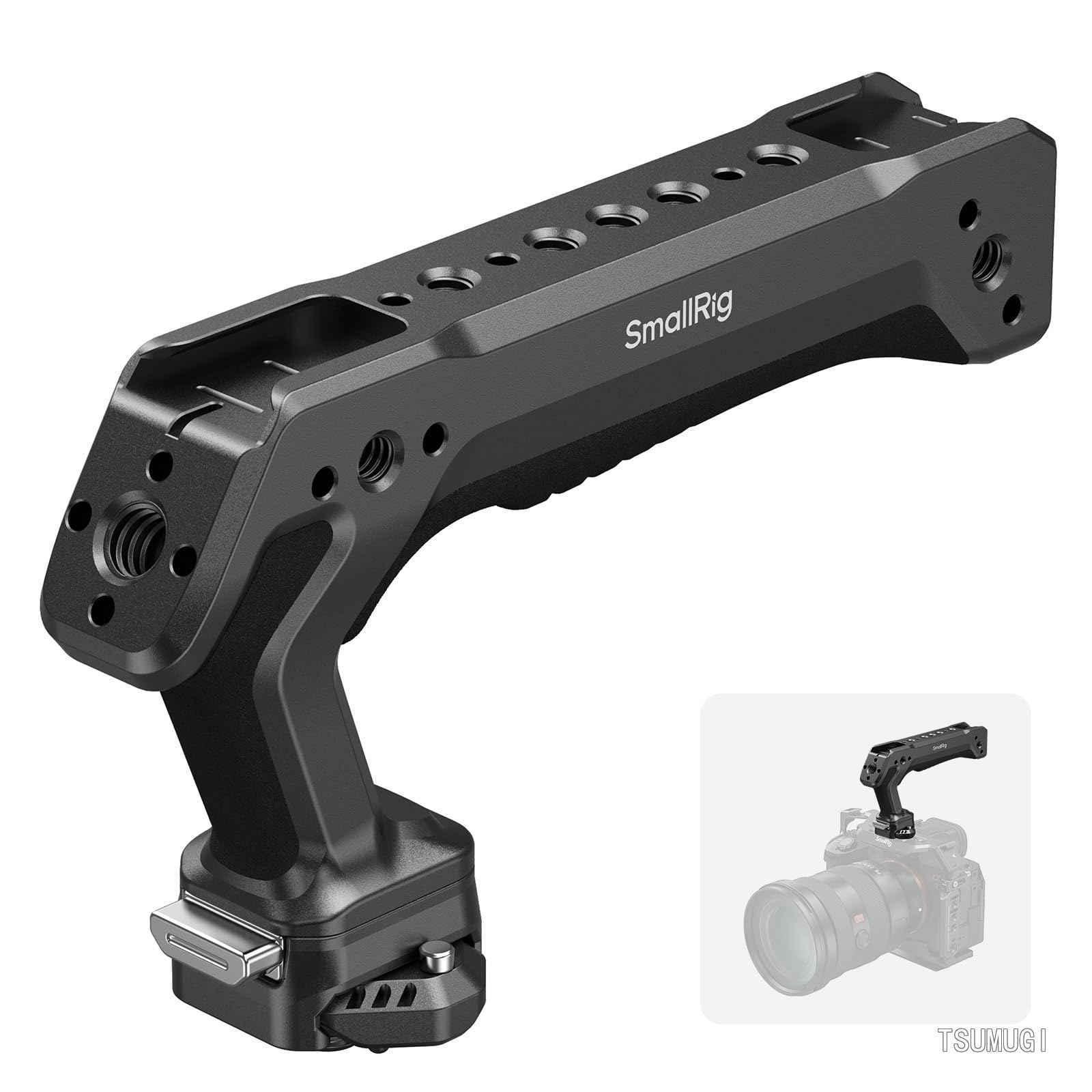 HawkLock H21 クイックリリーストップハンドル 双方向対応＆ARRI対応QRスライドNATOレール 1/4インチ-20ネジ付き エルゴノミクスデザイン 最大耐荷重15kg 複数のマウントポイント搭載 5632