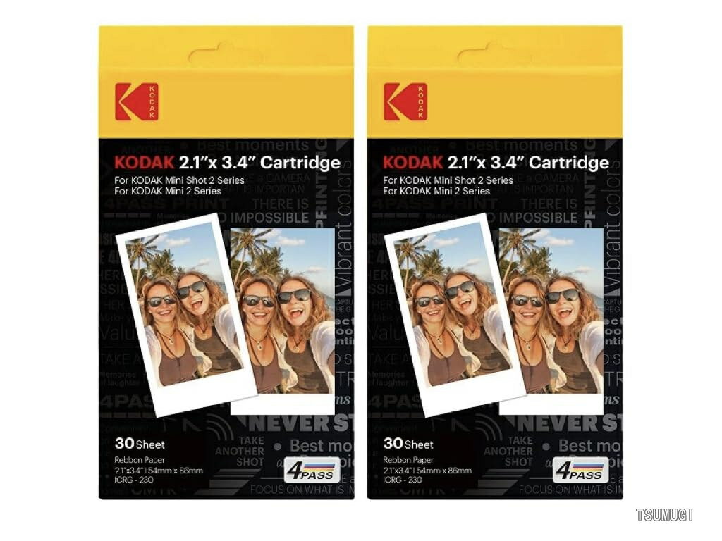 Photo Printer 2.1×3.4インチ カートリッジ フィルム 60枚セット (30枚×2箱) 