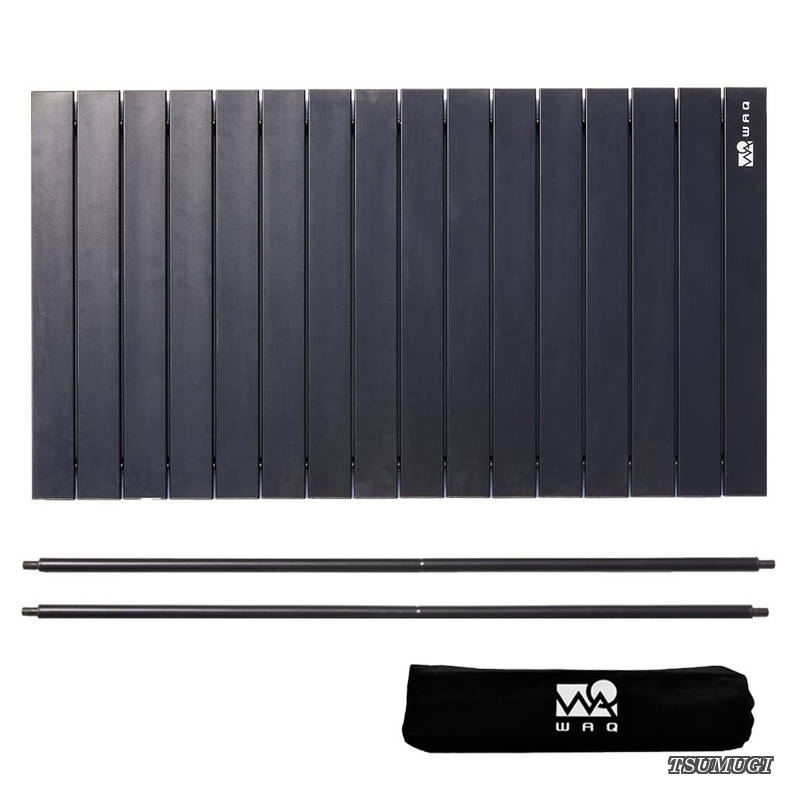 【送料無料】キャリーワゴン【 大型タイヤ 】自立収納 コンパクト 耐荷重150kg ワンタッチ収束式 106L 大容量 折り畳み アウトドアワゴン キャリーカート マルチキャリー 軽量 4輪 特大 タイヤ キャンプ WAQ OUTDOOR WAGON (専用アルミテーブル) (ウッド)