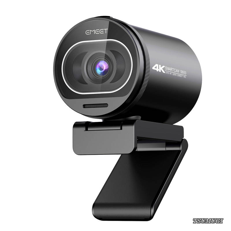 【送料無料】UHD EMEET S600 WEBカメラ 800万画素 1080p 60fps 高性能センサー搭載 73°視野角 PDAFオートフォーカス 二つノイズキャンセリングマイク内蔵 自動光補正 生放送 ライブ配信 ゲーム実況 ビデオ会議用 Youtube Skype Facebook zoom Facetim