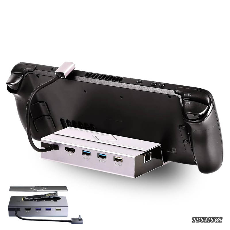 スロット搭載】 EGGSLINER GAMES ゲーミングドック ストレージ拡張 Steam Deck/ROG Ally X 対応 ドッキングステーション 4K HDMI ギガビットLAN 100WPD (Legion Go 対応)