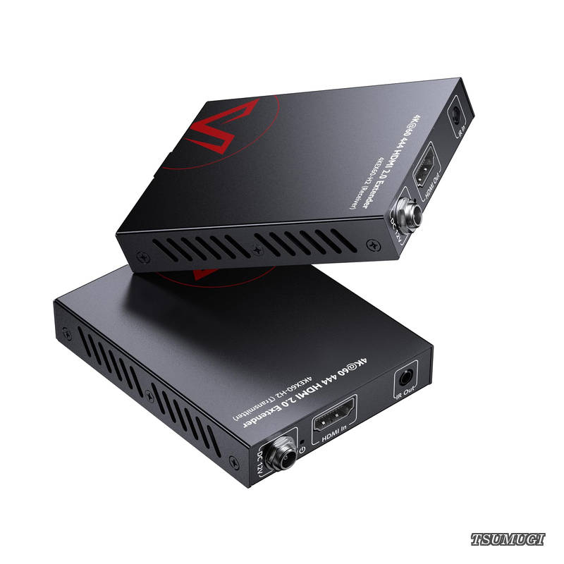 4K HDMI Extender 4K 60Hz HDMI 2.0 YUV4:4:4 18Gbps Over Single Cat5e/6a/7 HDCP2.2 HDR10 HDMI Balun for Work at Home IR Control PoE 3D Atmos & DTS:X up to 164ft.
