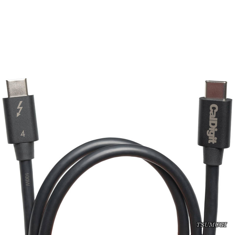 CalDigit Thunderbolt 4/USB 4ケーブル (2.0m) - Active 40Gb/s 100W 20V 5A Thunderbolt 3 & USB Type C MacBook Pro iMac iPhone 15 Max［TB4-A20B-540］