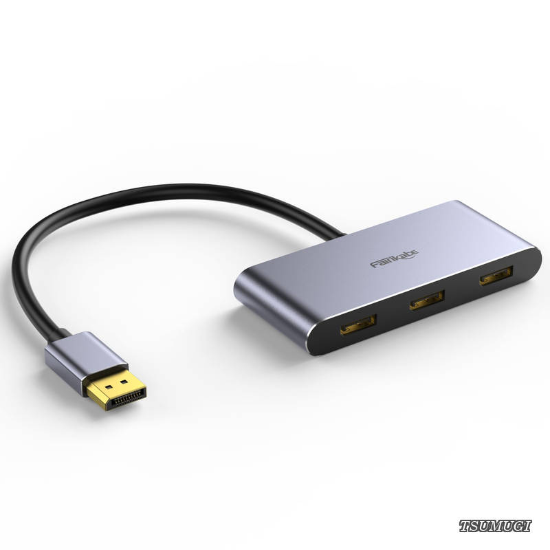 to 3 DisplayPort 1.4 スプリッター Displayport MST ハプ モニター スプリッター シングル8K、デュアル4K120HZ、60HZ、1080p 60Hz対応-Windowsのみ