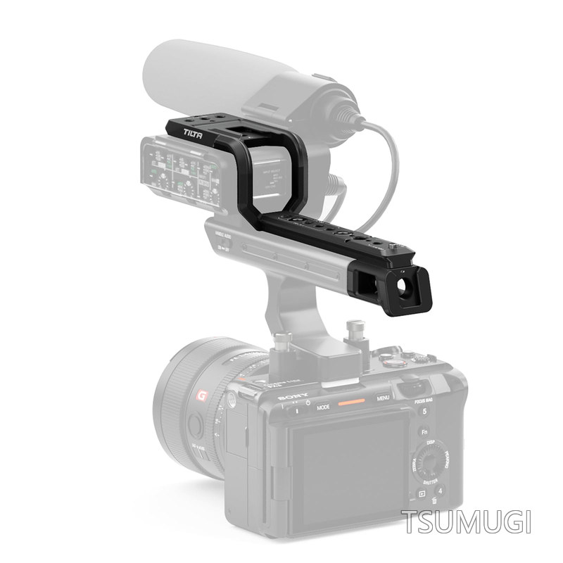 TILTA XLR延長ブラケット Sony FX3用 XLR-H1トップハンドル、コールドシュー、NATO、1/4"-20および3/8"-16ネジ、位置決めポイント付き - ブラック TA-T13-XLR-B