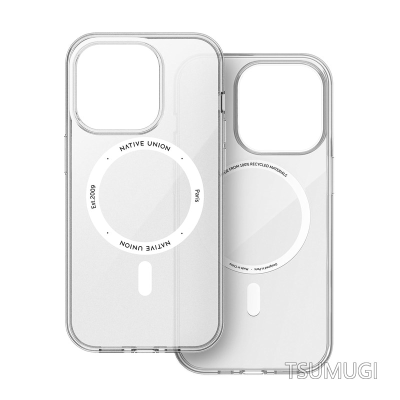 Native Union (Re)Clear Case ? 透明なイエロー防止ケース ? マグセーフ対応で内蔵マグネット付き ? リサイクル素材 ? 軍用グレードの耐落下保護で超耐久性 ? iPhone 15 Pro用