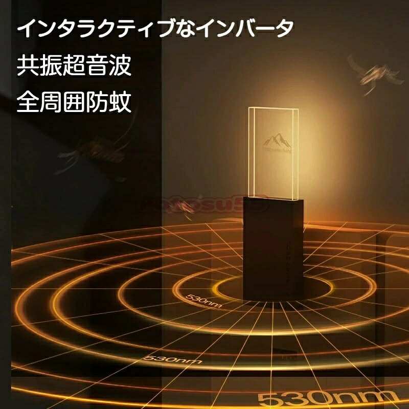 つむぎ庵の高浸透 超音波蚊よけナイトライト USB 給電 2in1 静音防虫 寝室常夜灯 超薄型軽量 静音設計 睡眠を邪魔しない柔らか常夜灯 母子安心 薬剤不使用 超音波虫除け ミニ USB ライト 省エネ 睡眠妨害なし｜アングル2