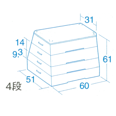 カラー とび箱 4段 富士型 カラー跳び箱 送料無料