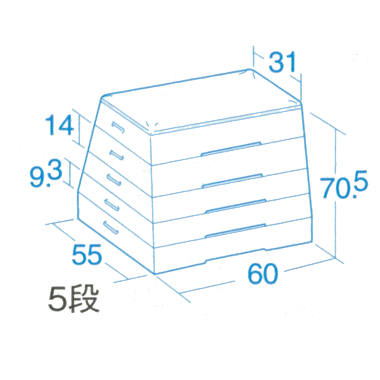 跳び箱 5段 ノンスリップゴム付 とび箱 富士型跳び箱 送料無料