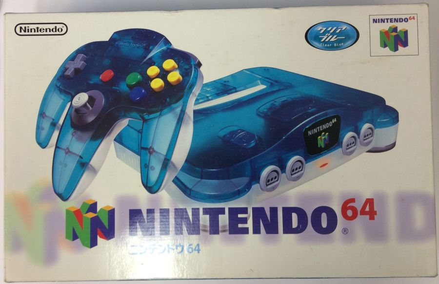 【中古】N64 NINTENDO64本体 クリアブルー＊ニンテンドウ64本体(箱付)