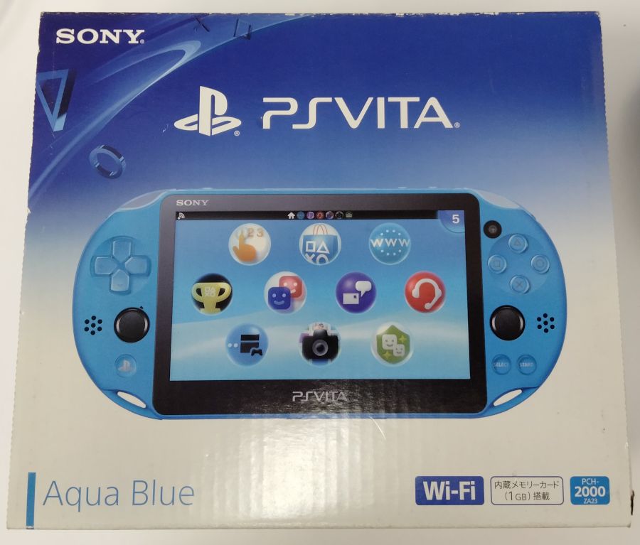 【中古】 PlayStation Vita Wi-Fiモデル アクア ブルー PCH-2000ZA23＊PS Vita本体(箱説付)