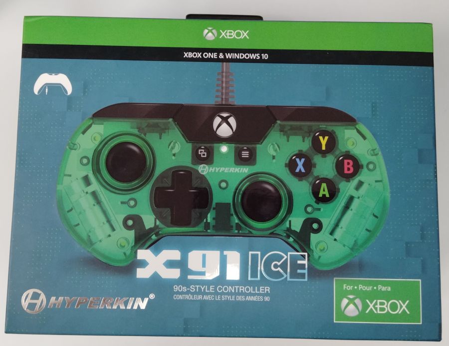 【中古】XONE Hyperkin X91 Ice Wired Controller for Xbox One/ Windows PC (Aqua Green)＊Xbox Oneコントローラー(本体のみ)