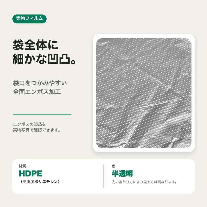 大容量200枚大日産業 Eco Tough ゴミ袋 45L 半透明 65×80cm HDPE 全面エンボス加工 業務用 ポリ袋 大容量 ボックスタイプ