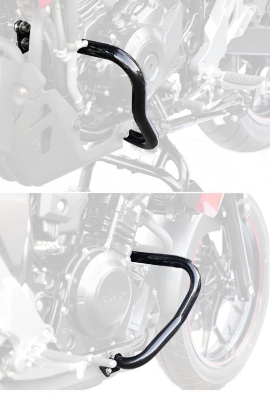 キジマ(Kijima) バイクパーツ エンジンガード 車体保護 スチール製ブラック仕上げ Vストローム250 405-2292Vストローム250用のエンジンガードです。排ガス規制対応の2023年モデルにも装着できるように設計。基本形状は変えずに幅広い年式で対応できるように設定。Vストローム250だけでなく、GSR250/GSR250Sにも対応　Vストローム250装着時にはアンダーガードの加工が必要です。スチール製ブラック仕上げ適合車種：Vストローム250('17-/2BK-DS11A/8BK-DS12E)、GSR250/S