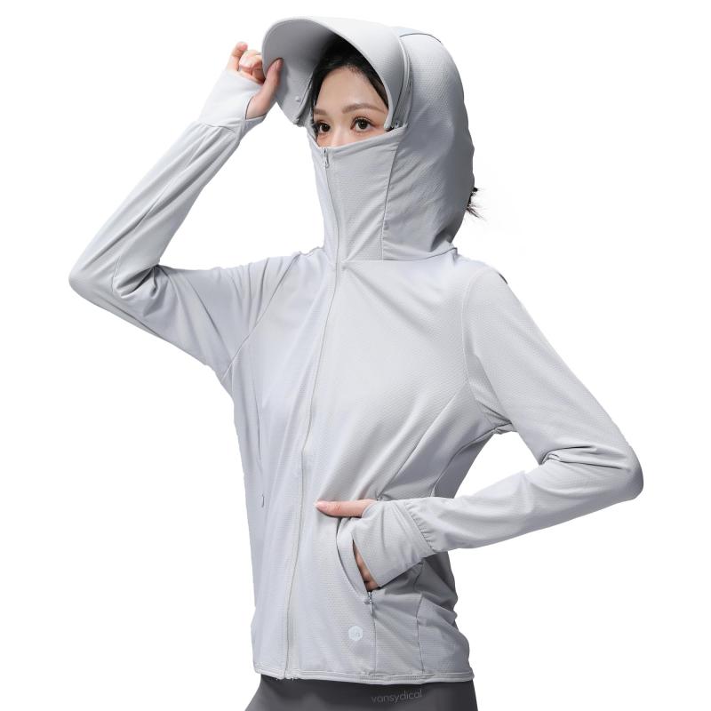 Rakuten - [] ラッシュガード レディース UVカット＆50+ 薄手 長袖 パーカー 軽量 涼しい 冷感 ス 日焼け止め 水着 紫外線対策 速乾通気性 海 アウター 無地 おしゃれ 春夏