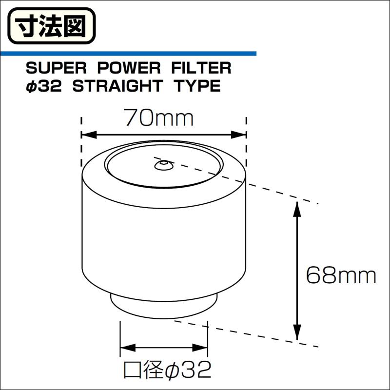 キタコ(K) 全天候型スーパーパワーフィルター 32MM ストレート