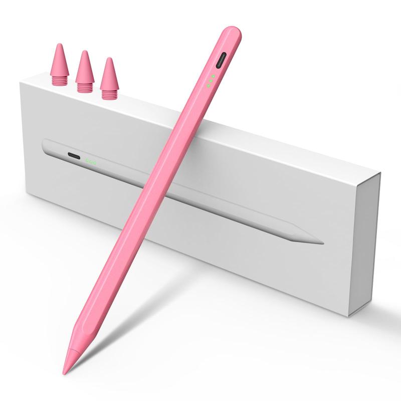 iPad ペンシル LED電量表示/15分急速充電 iPadペン アップルペンシル Apple Pencil代替 タッチペン アイパッド専用 超高感度 スタイラスペン 2018年以降i Padに対応/傾き感知/磁気吸着/パームリジ