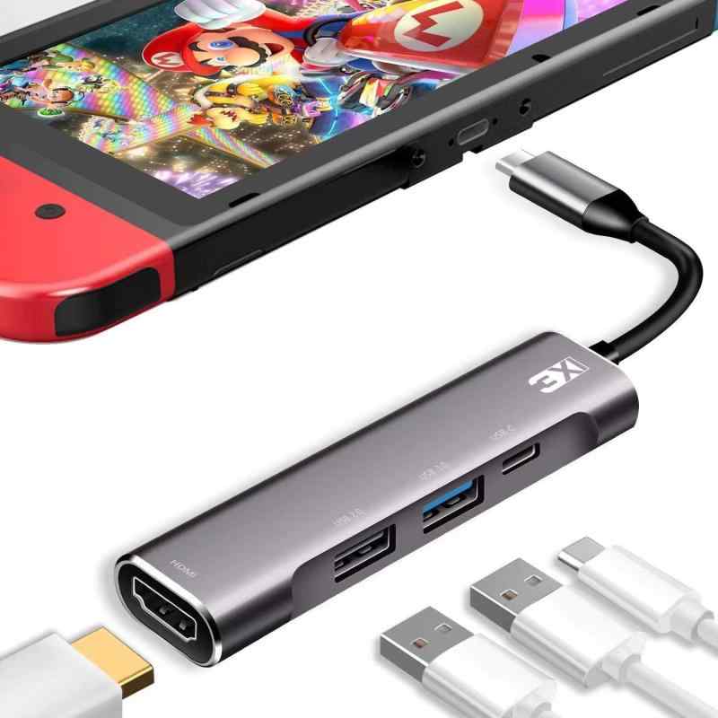 Type C ハブ 4in1 USB C 4K HDMI出力 PD 充電対応 USB3.0 USB2.0 多機能アダプターサポート Switch OLED(ntendo Switch 有機ELモデル)/ntendo Switch/Samsung Dex