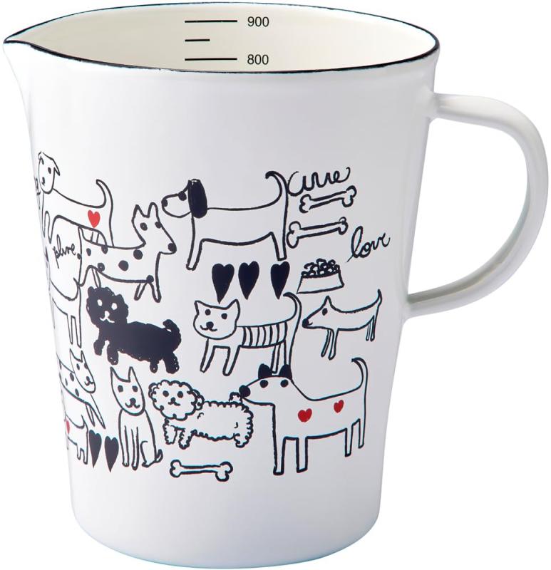 Plune ホーローメジャーカップ L メジャーカップ モノトーンドッグ