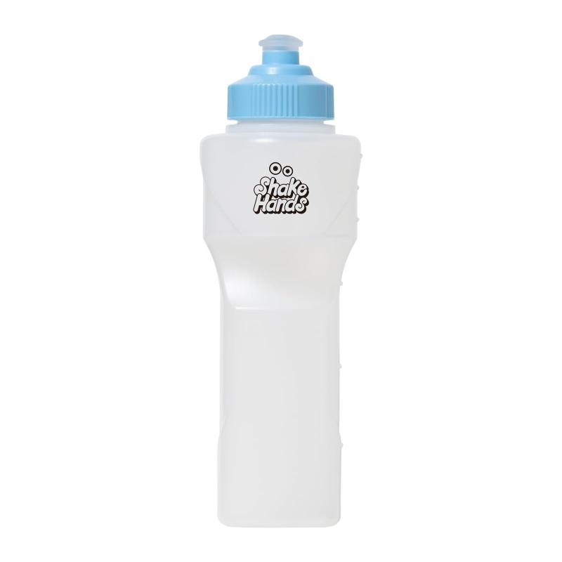 ウェルビー ランニングボトル シェイクハンズ Shake Hands（容量・フィット感UP） ブルー容量：約350mL重量：約50g原産国：日本素材・材質：LDPE（本体）、PP（フタキャップ部分）、エラストマー（フタ飲み口部分）耐熱・耐冷温度：-20度から100度