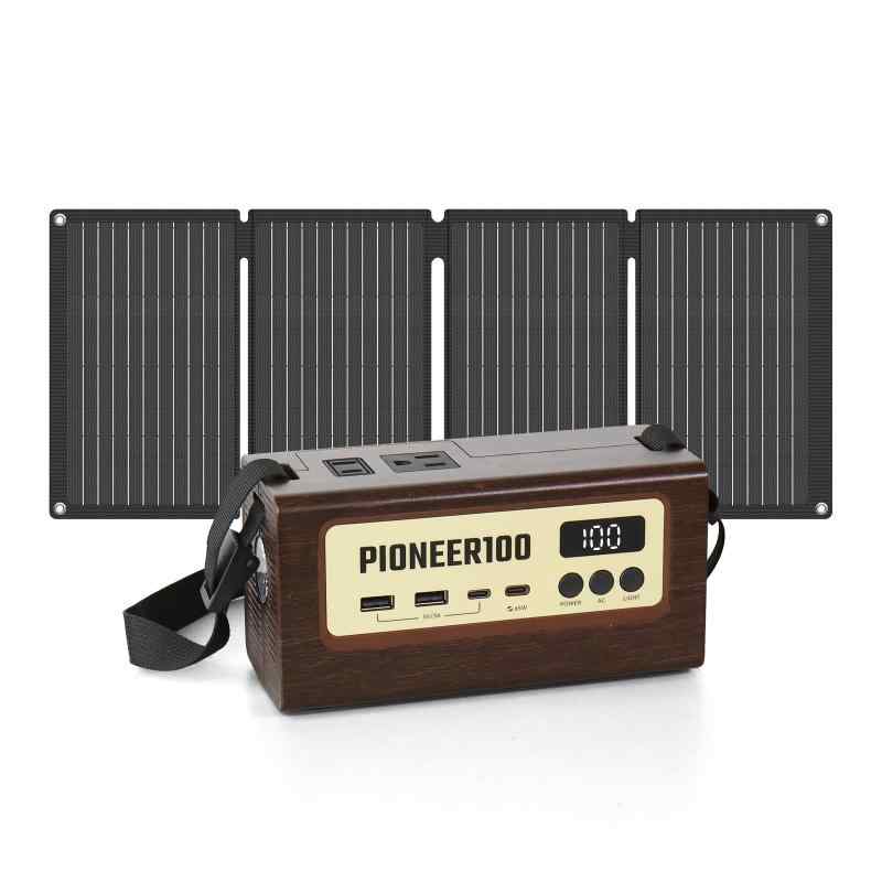 Togo Power ポータブル電源 ソーラーパネル セット 小型 177Wh/300W 純正弦波 AC100V 50Hz/60Hz対応 55200mah 太陽光パネル 25％高変換効率 軽量 単結晶 ソーラー発電機 家庭用 折りたたみ式 防災グッズ 非