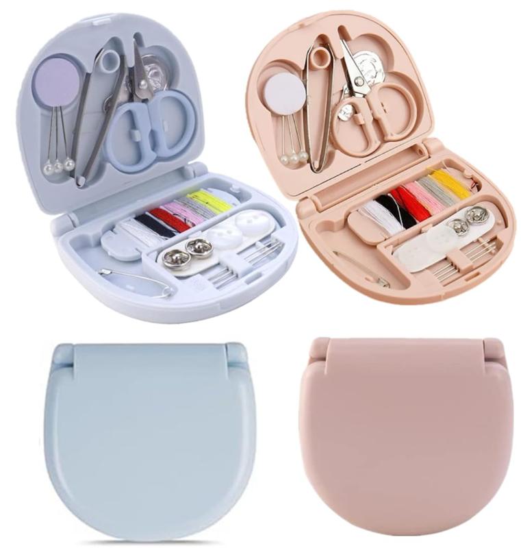 2個セット裁縫セット 6色縫い糸 ソーイングセット 収納ケース付き 二層設計 ミニ 裁縫道具 刺繍 手縫い針 DIY 操作に便利です 携帯式 小学生 大人 家庭用 男女兼用 初心者 旅行愛好者 サラリ
