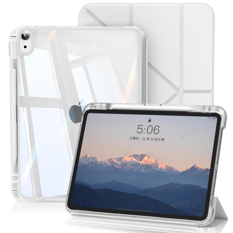 iPad 11世代 /10世代 ケース 分離式 11インチ 2025/10.9インチ 2022 透明 背面 着脱式 カバー ペン収納 三つ折り多機能 スタンド