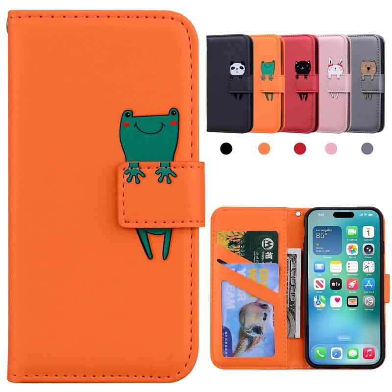 Rakuten - iPhone SE 第3世代/SE2/7/8 ケース 手帳型 防塵 耐衝撃 TPU素材 かわいい動物 カード収納 スタンド機能 傷つけ防止 財布タイプ カバー