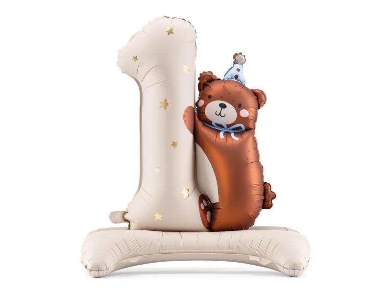 PartyDeco パーティーデコ ナンバー1 with ベアー FB235 フィルムバルーン アルミバルーン
