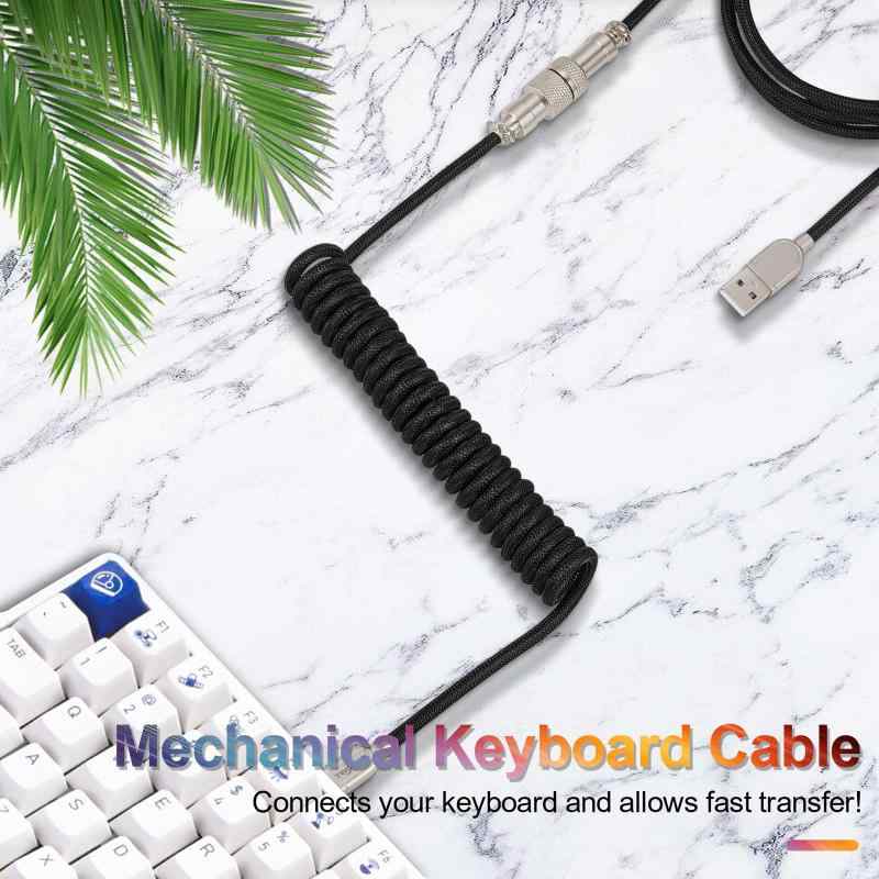 USB Cメカニカルキーボードコイルケーブル