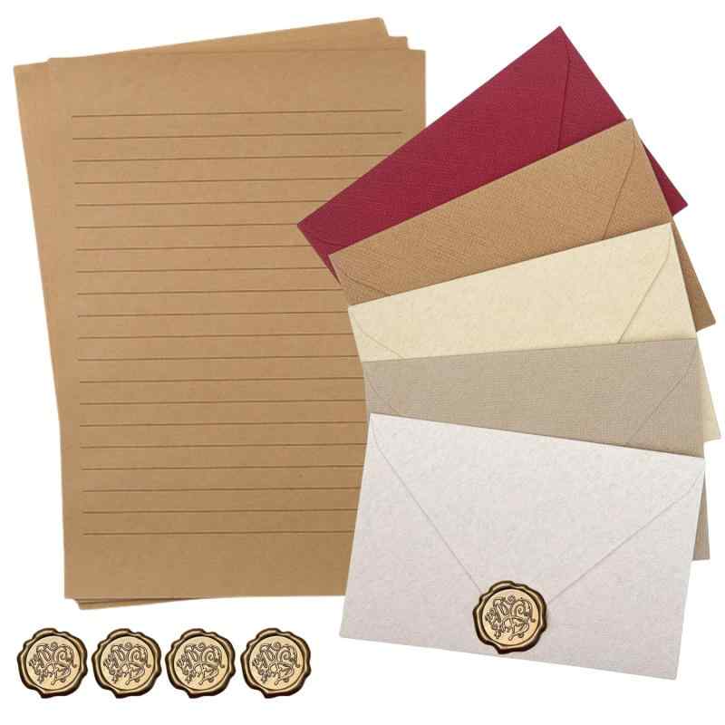 レターセット、ヴィンテージ風手紙セット、ラブレター、便箋、封筒、メッセージカード