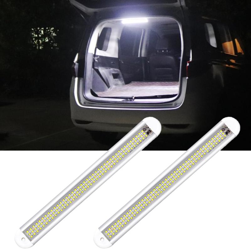 LED ルームランプ 車内照明 DC12V-85V 120連LED室内灯 1100LM 8W 軽 トレーラー キャンピング 船舶 荷台庫内灯 作業灯 超高輝 車用 ライト ON/OFFスイッチ付き キャンピング トレーラー トラック テン