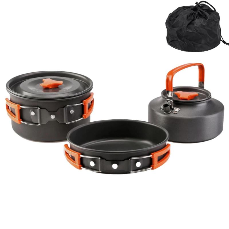 キャンプ 調理器具 セット 3点セット 食品グレード 硬質アルミニウム 軽量 折りたたみ式 アウトドア ケトル フライパン 調理鍋 収納袋付き 持ち運び 便利 コンパクト ソロキャンプ ファミリーキャンプ 登山 BBQ バーベキュー ピクニック 防災 クッカーセット メスキット tsunagu2017-10100695 TsuNaGu2017 パッケージ画像