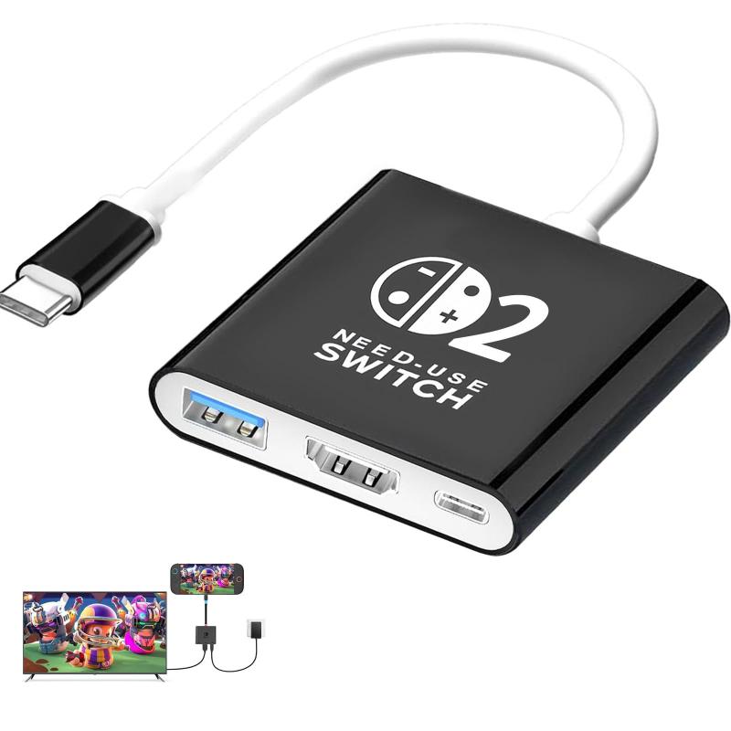 Switch 2 ドック Ninto Switch 有機ELモデル 対応 多機能 TV出力 4K 60Hz HDMI USB 3.0 PD100W 急速充電 ポータブルドック 卓上スタンド 周辺機器 アクセサリー 充電器 **大画面 ゲームプレイ 映像鑑賞 持ち運び ポータブル 高速データ転送 Type-Cハブ 安定