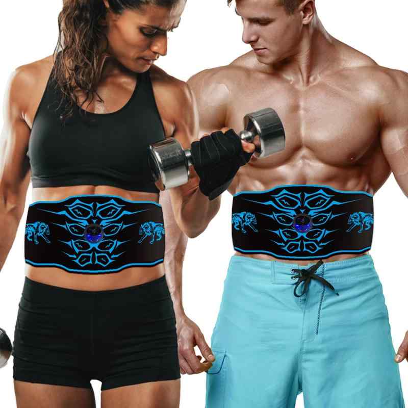 New for 2026: E Abdominal Muscle Belt - No Gel Sheets Needed, 8 Abdominal Pads, 14 Conductive Fabric Pieces, Soft Fabric, Simply Spray with Water, 8 Modes, 19 Intensity Levels, LCD Display, USB Rechargeable, Abdominal Muscle Training Device, Adjustable Belt Size