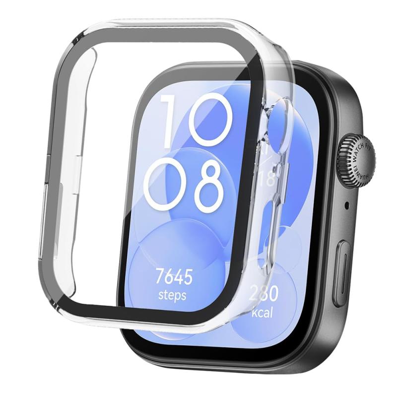 ケース Huawei Watch Fit 3 対応 保護カバー PC素材 全面保護 耐衝撃 強化ガラス 高透過率 キズ防止 指紋防止 軽量 装着簡単 Huawei Watch Fit 3 用 保護ケース