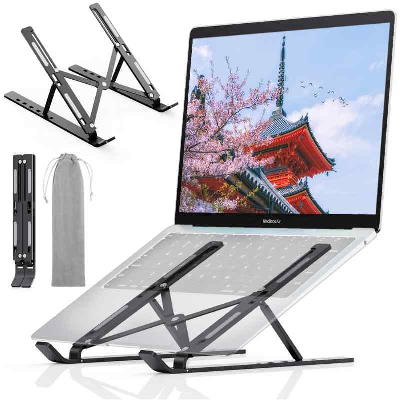 ノートパソコンスタンド PCスタンド タブレットスタンド アルミ合金 折りたたみ 軽量 安定 放熱 滑り止め 人間工学設計 高さ調整 角度6段階調整 収納可能 在宅勤務 出勤 持ち運び 携帯 便利 リモートワーク デスクワーク 作業効率UP **姿勢改善 オンライン会議 動画視聴** tsunagu2017-10160278 TsuNaGu2017 サンプル画像3